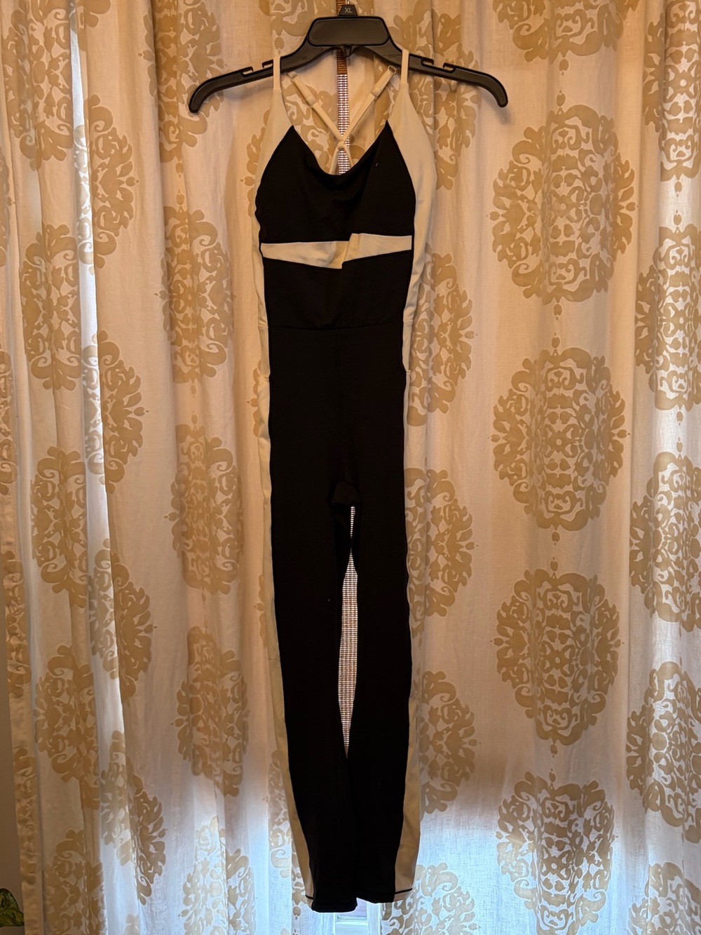 Dicks Calia by Carrie underwood athletic Black and Cream Strappy Jumpsuit